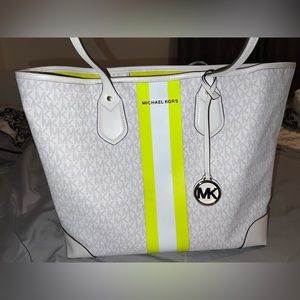 Michael Kors Eva Tote with Neon Yellow